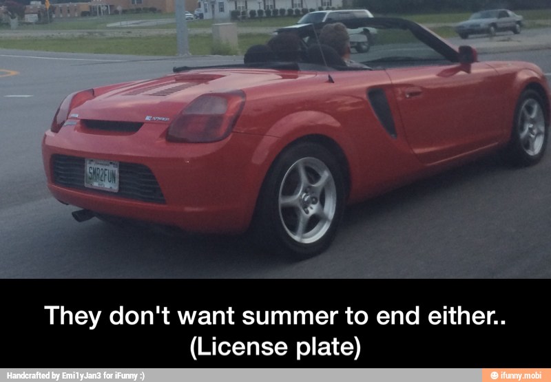 They don't want summer to end either..
(License plate) - They don't want summer to end either.. (License plate)