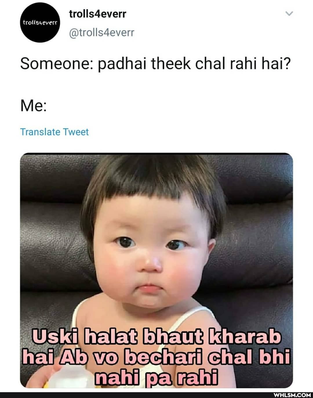 Someone: padhai theek chal rahi hai?
Me:
Translate Tweet