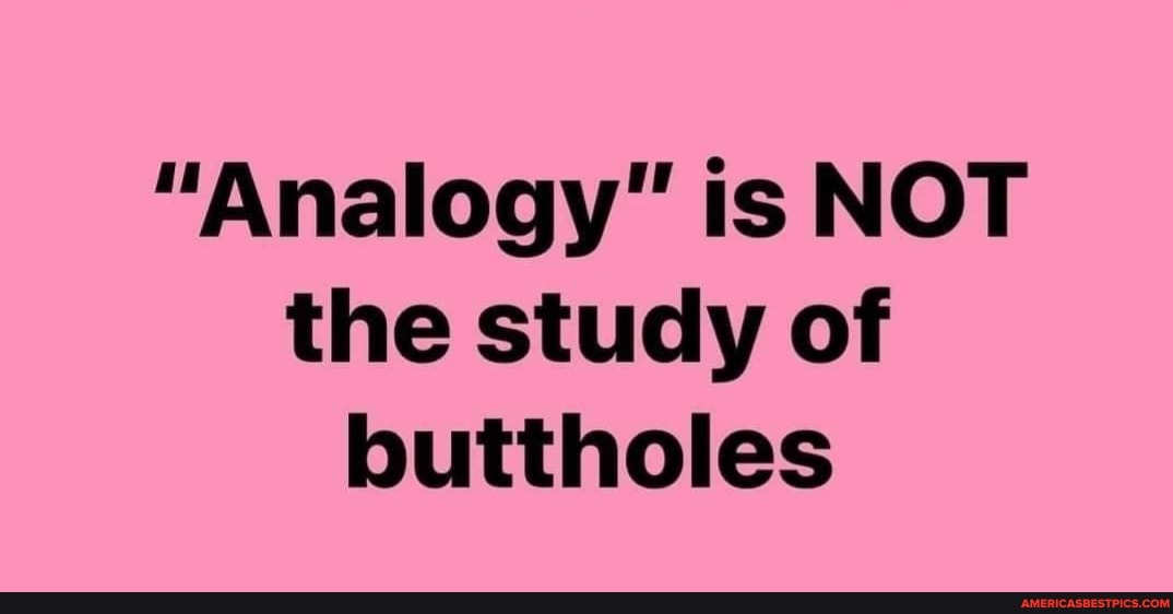 "Analogy" is NOT the study of buttholes