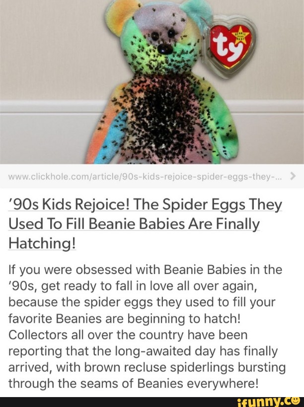 ’905 Kids Rejoice! The Spider Eggs They Used To Fill Beanie Babies Are