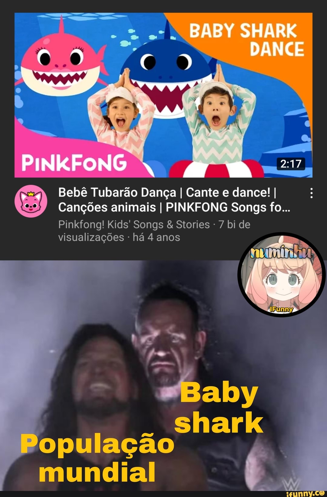 DANCE
Bebê Tubarão Dança I Cante e dance! I Canções animais I PINKFONG Songs fo...
Pinkfong! Kids' Songs & Stories - 7 bi de
visualizações - há 4 anos
Shark
População
mundial