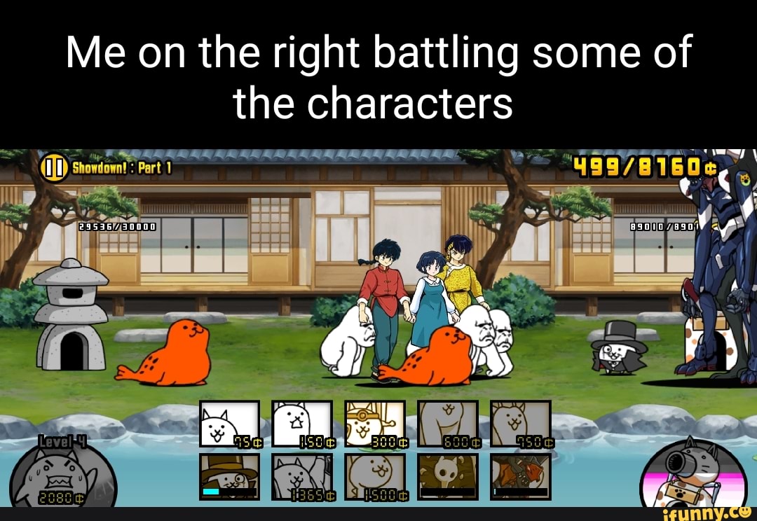 Me on the right battling some of the characters
