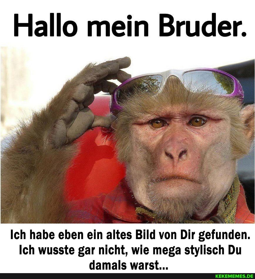 Hallo mein Bruder.
Ich habe eben ein altes Bild von Dir gefunden.
Ich wusste gar nicht, wie mega stylisch Du