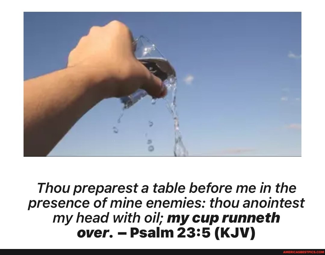 Thou Preparest A Table Before Me In The Presence Of Mine Enemies Thou Anointest My Head With Oil My Cup Runneth Over Psalm 28 Kjv America S Best Pics And Videos