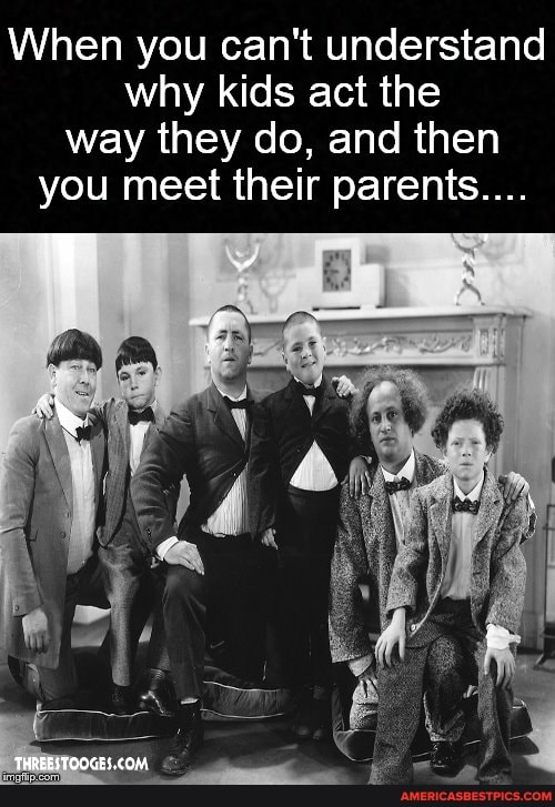 When you can't understand why kids act the way they do, and then you meet their parents...