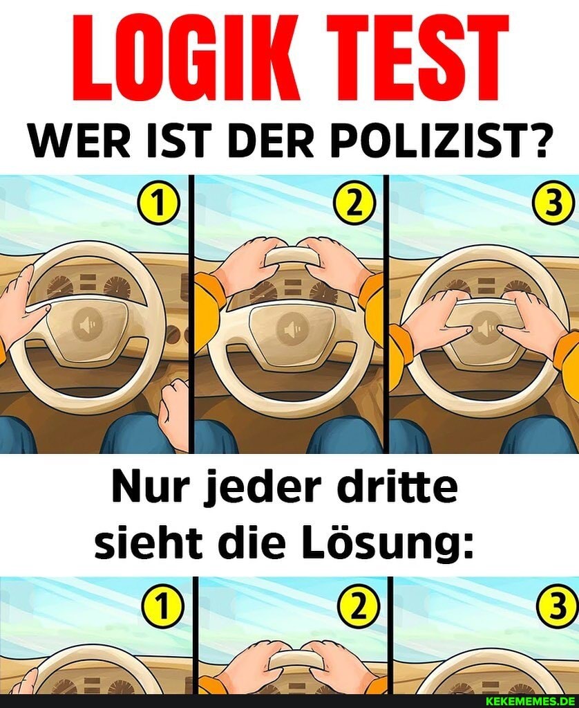 LOGIK TEST
WER IST DER POLIZIST?
Nur jeder dritte sieht die Lösung: