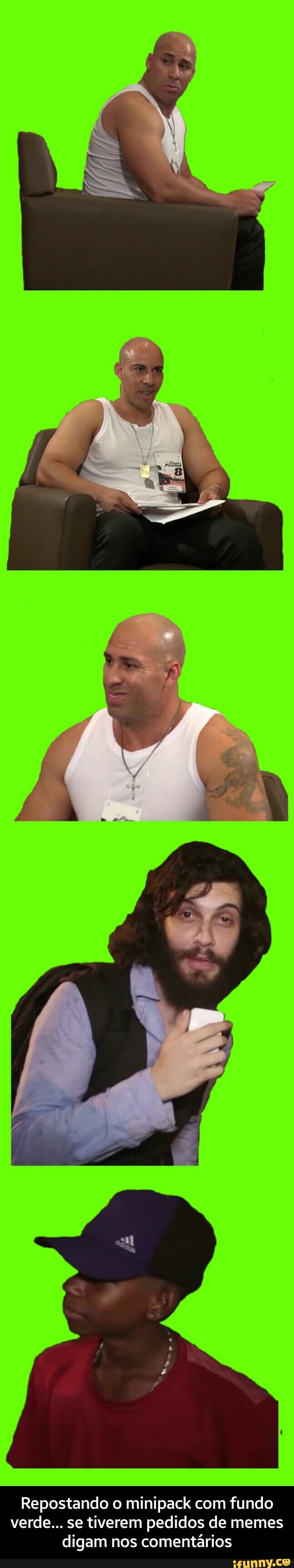 Repostando o minipack com fundo verde... se tiverem pedidos de memes digam nos comentários