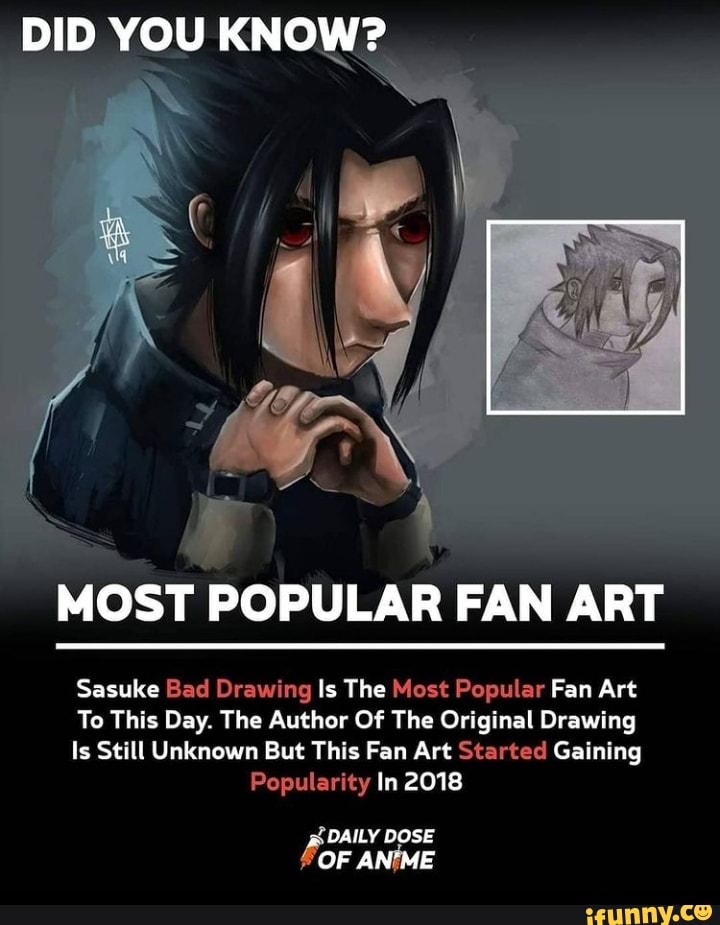 DID YOU KNOW? MOST POPULAR FAN ART Sasuke Bad Drawing Is The Most
