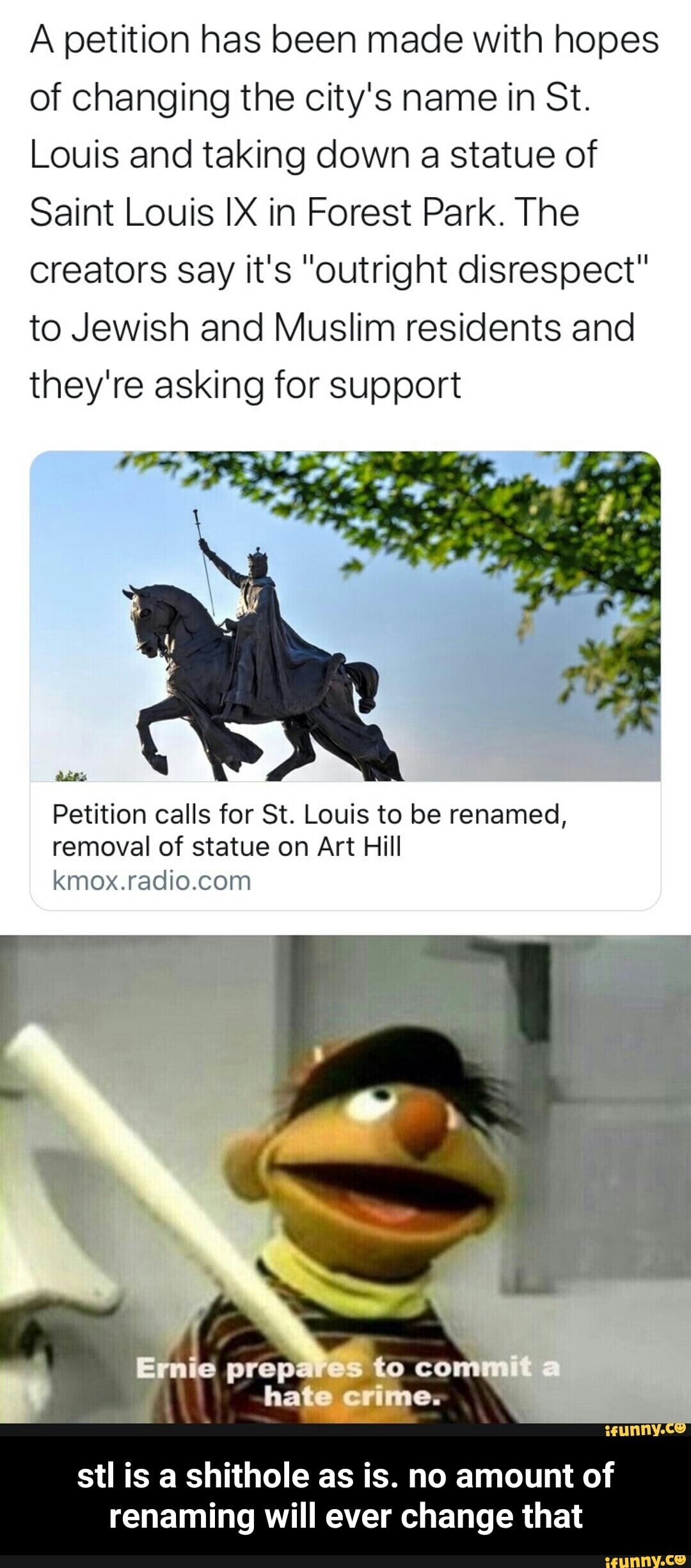 A petition has been made with hopes of changing the city's name in St ...