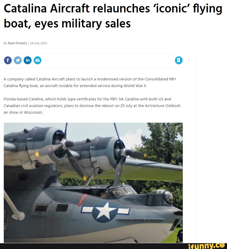 Catalina Aircraft relaunches 'iconic' flying boat, eyes military sales