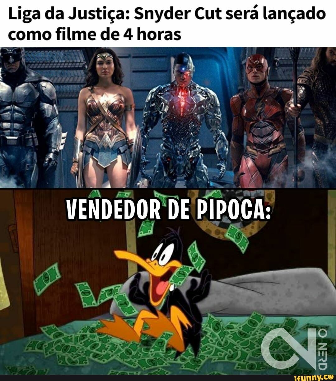 Liga da Justiça: er Cut será lançado
como filme de 4 horas
VENDEDOR DE PIPOCA: