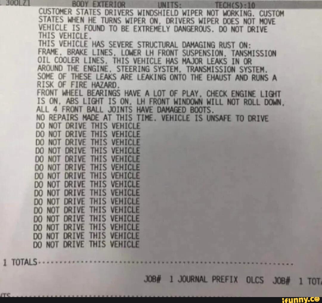 CUSTOMER STATES DRIVERS WINDSHIELD WIPER NOT WORKING. CUSTOM STATES