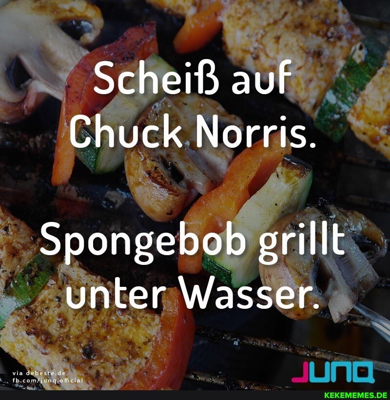 Scheiß auf
Chuck Norris.
Spongebob grillt unter Wasser.