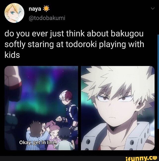do you ever just think about bakugou softly staring at todoroki playing with kids