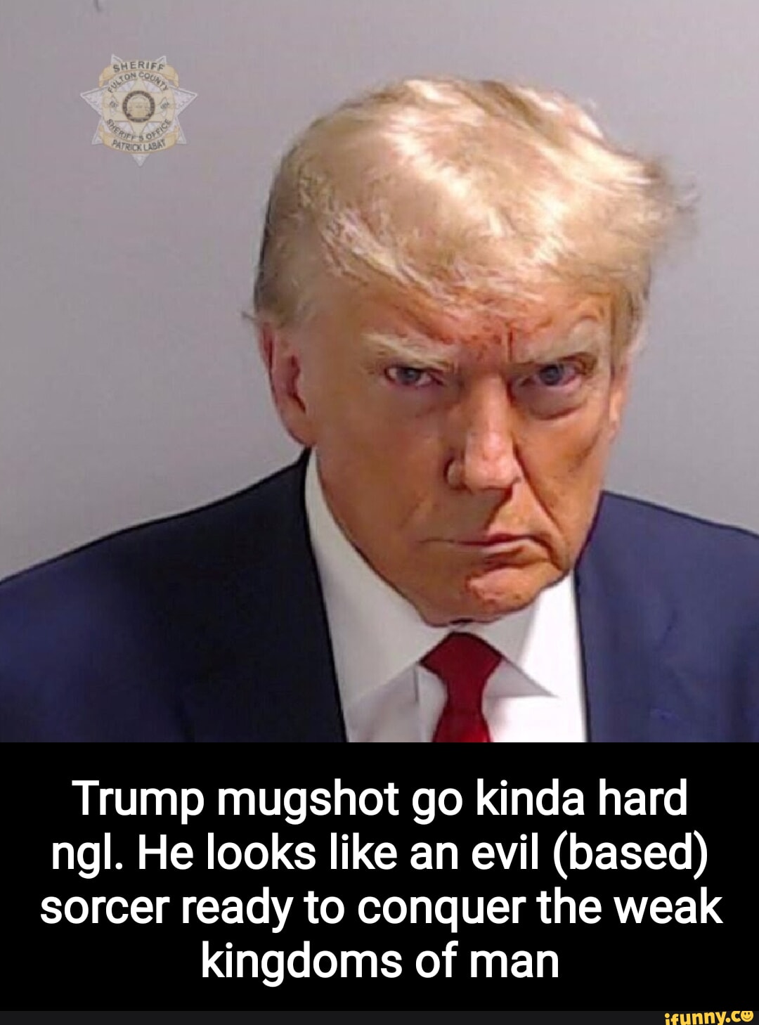 I Trump mugshot go kinda hard ngl. He looks like an evil (based) sorcer ...