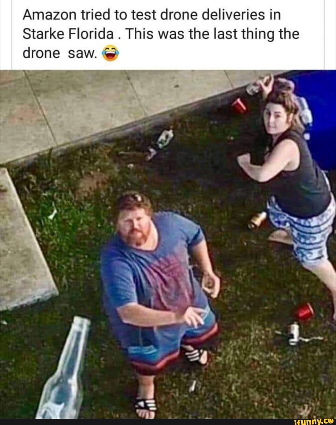 Amazon tried to test drone deliveries in
Starke Florida
.
This was the last thing the
drone saw. Gr