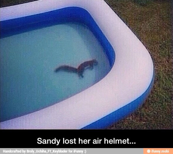 Sandy lost her air helmet... - Sandy lost her air helmet...