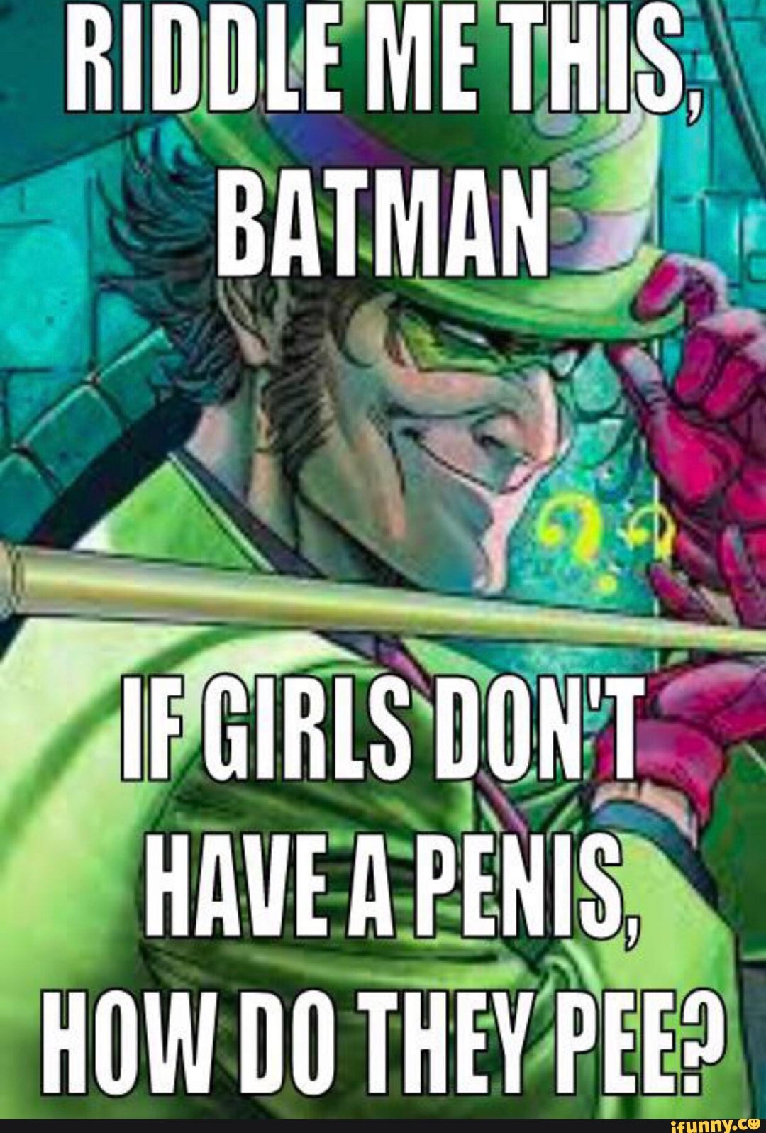 Riddle Me This Batman If Girls Don T Have Penis How Do They Pee