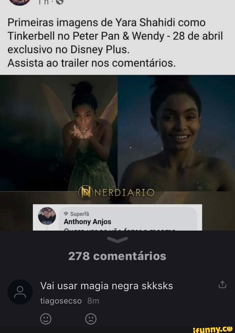 Tinker bell Primeiras imagens de Yara Shahidi como Tinkerbell no