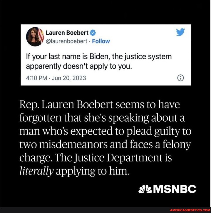 Lauren Boebert urenboebert Follow If your last name is Biden, the ...