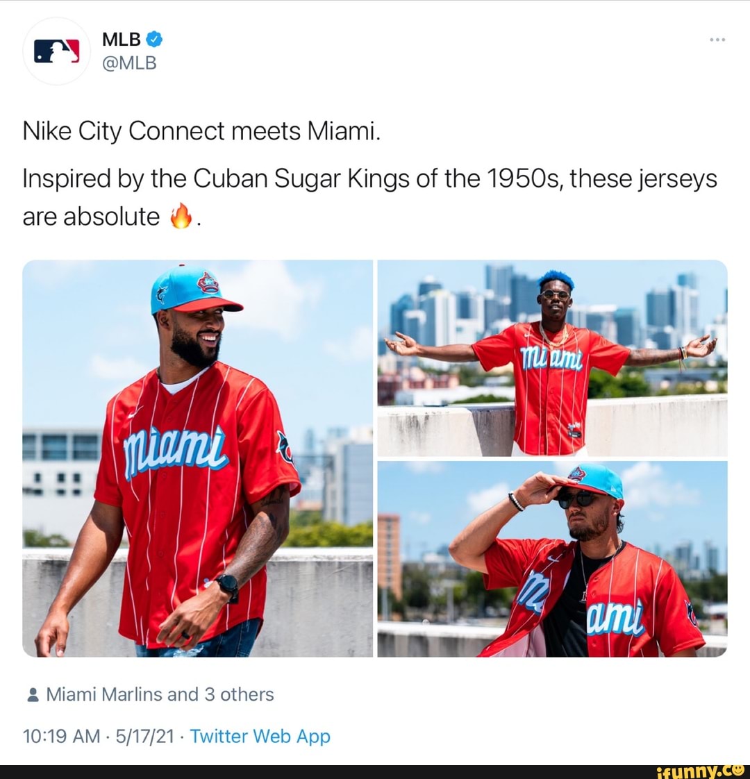 The @marlins Nike City Connect jerseys were inspired by the Cuban Sugar  Kings of the 1950s. What are your thoughts on them? (via @mlb &…