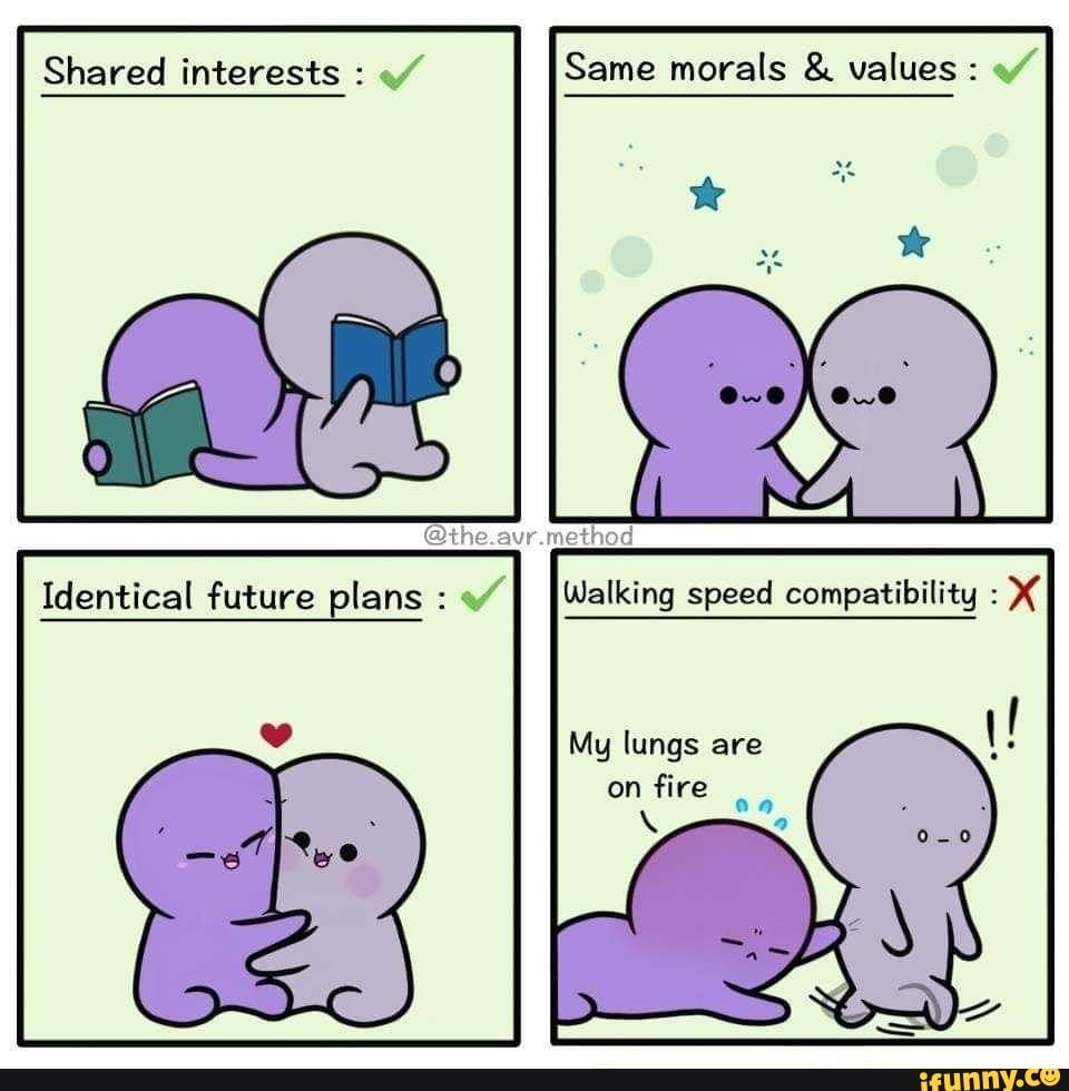 Shared interests Same morals values Identical future plans