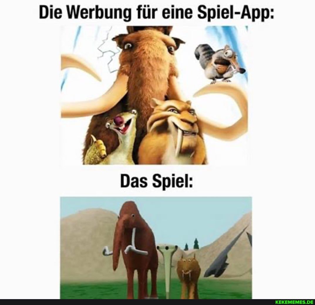 Die Werbung für eine Spiel-App:
Das Spiel: