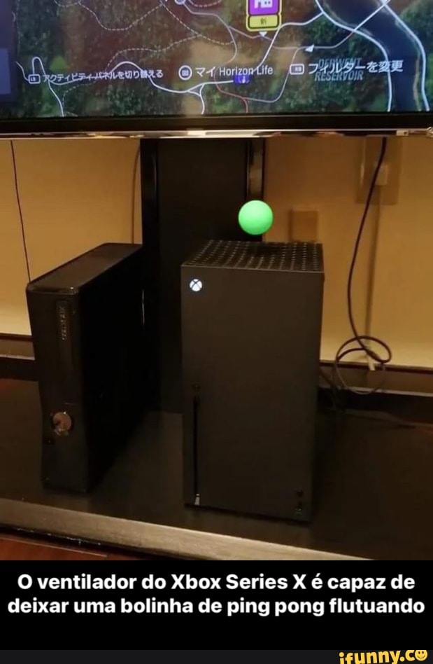 O ventilador do Xbox Series X é capaz de deixar uma bolinha de ping pong flutuando - O ventilador do Xbox Series X é capaz de deixar uma bolinha de ping pong flutuando