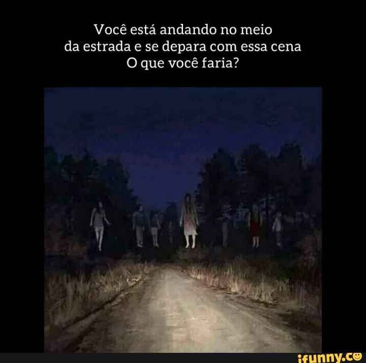 Você está andando no meio da estrada e se depara com essa cena
O que você faria?