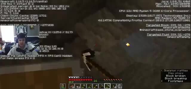 Minecraft 1 16 5 Java 1 8 4 S51 64bit 378 Fes T Inffast 2 Nem Integrated Server 6 Ms Ticks 33 Tx 481 Rx Fillocated 93 19mb Ts D Pc Pu Ab 12 Cpu And Fuzen