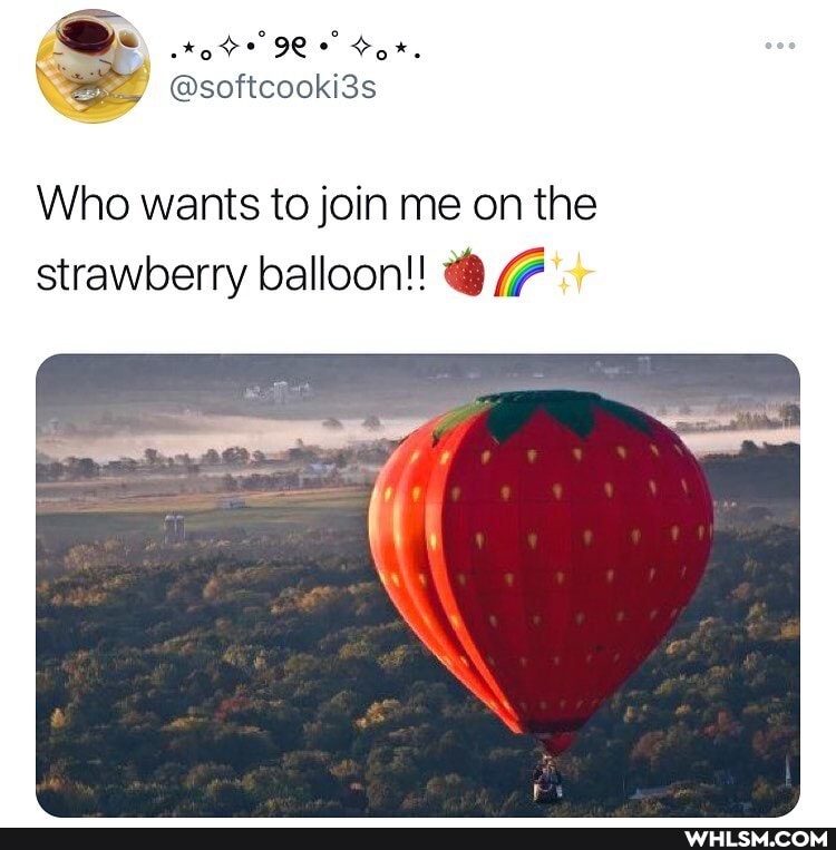 Who wants to join me on the strawberry balloon!