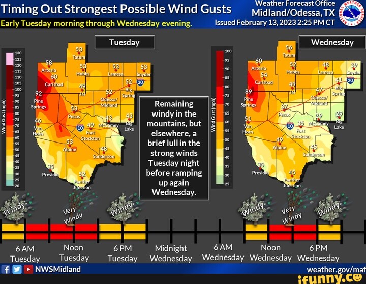 Timing Out Strongest Possible Wind Gusts Early Tuesday morning through ...