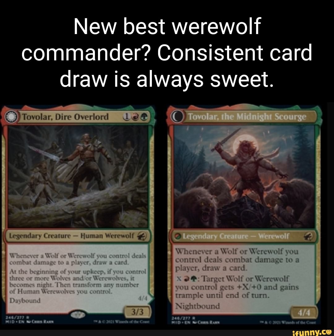 New best werewolf commander? Consistent card draw is always sweet. Dire of  Whenever a Wolf or