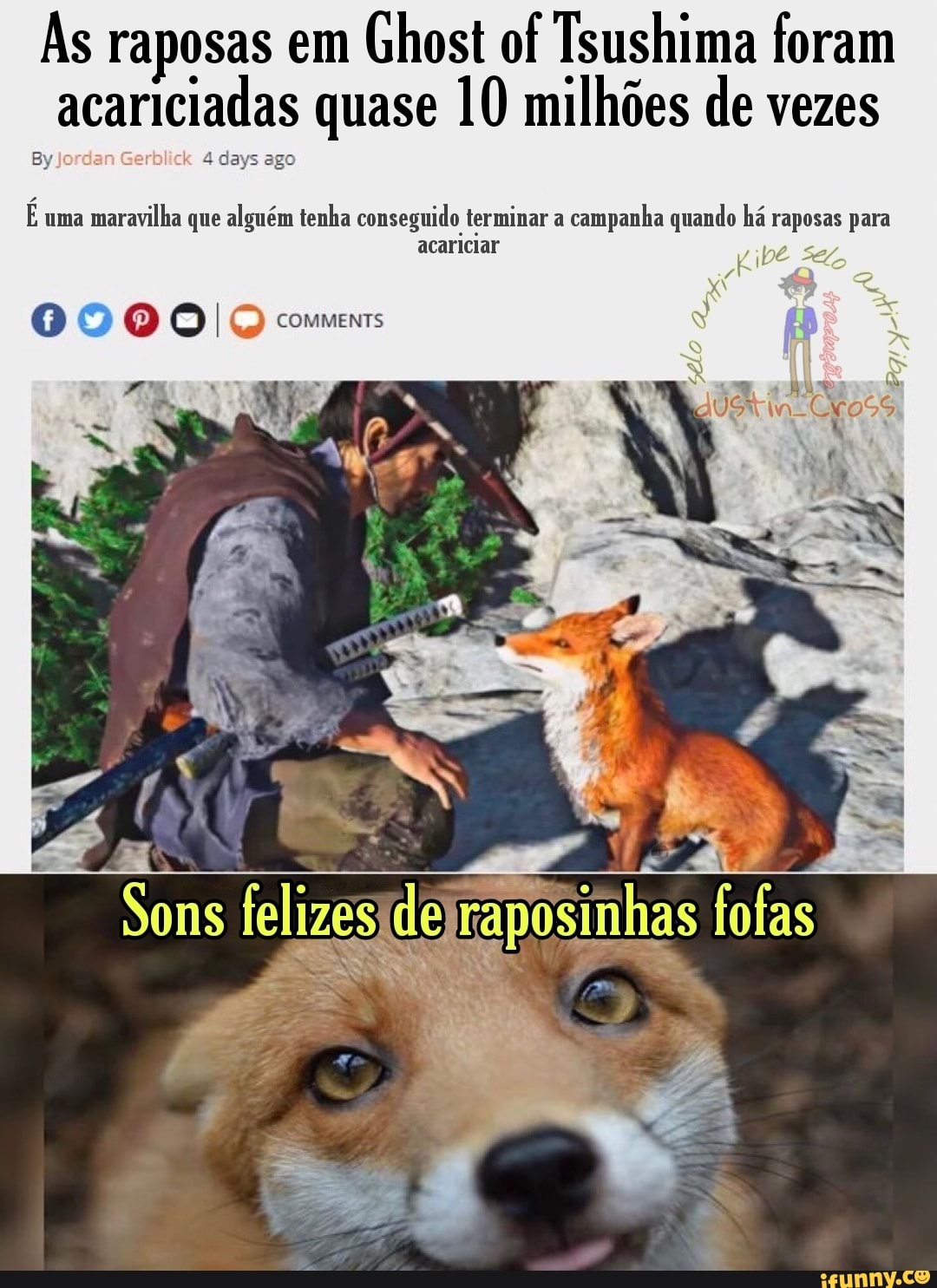 As raposas em Ghost of Tsushima foram acariciadas quase 10 milhões de vezes
Gerblick 4 days
É uma maravilha que alguém tenha conseguido terminar a campanha quando há raposas para
EN
OO)
comments
N To ATO ra nnAACI TO dons de fotas