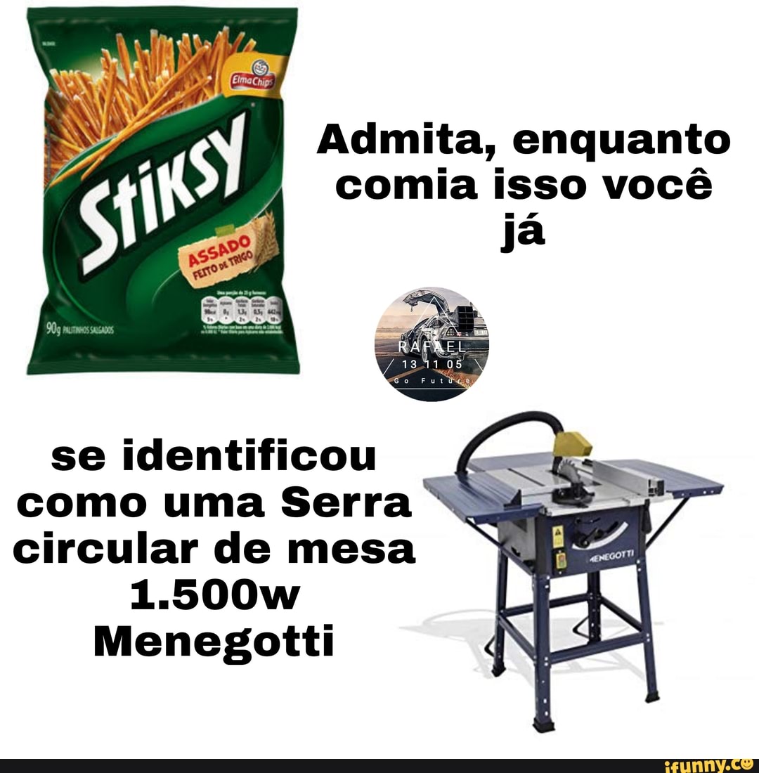 Admita, enquanto comia isso você já
se identificou como uma Serra circular de mesa
1.500w
Menegotti