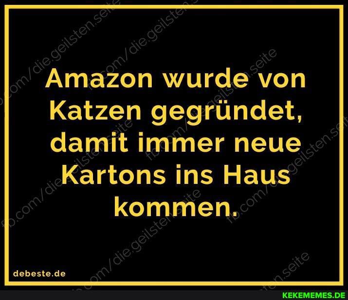 Amazon wurde von
Katzen gegründet, damit immer neue
Kartons ins Haus kommen.
debeste.de