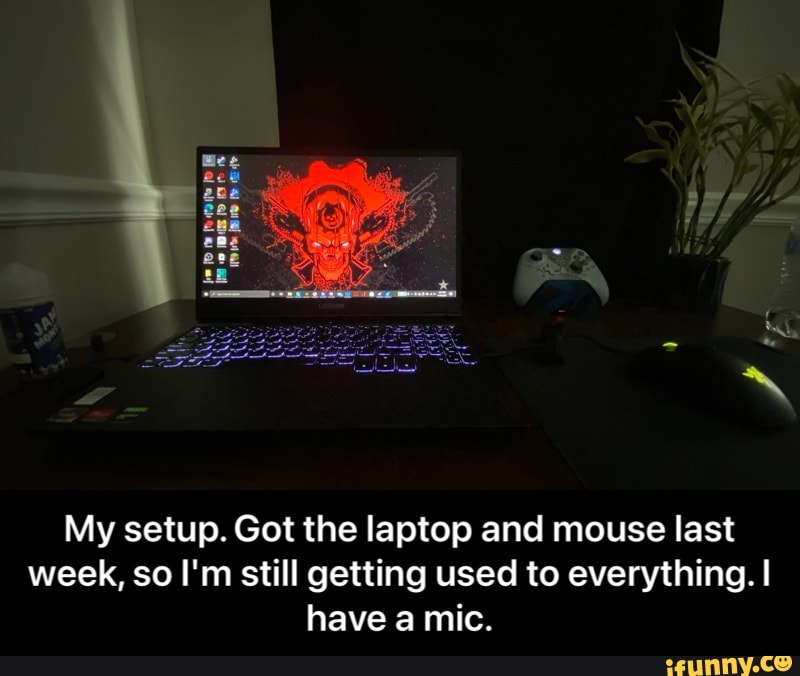 My setup. Got the laptop and mouse last week, so I'm still getting used to everything. I have a mic. - My setup. Got the laptop and mouse last week, so I'm still getting used to everything. I have a mic.