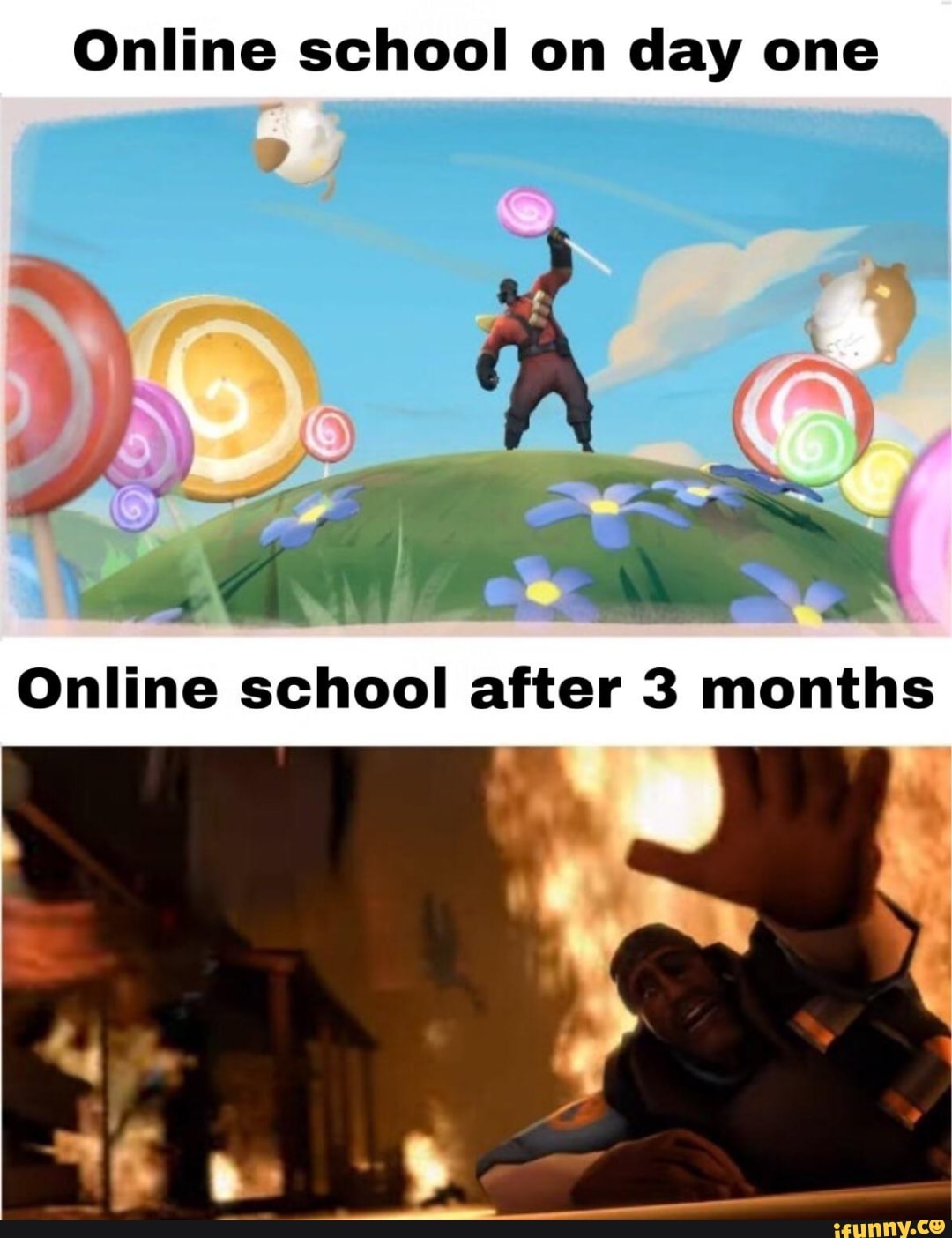 Online school on day one
Online school after 3 months