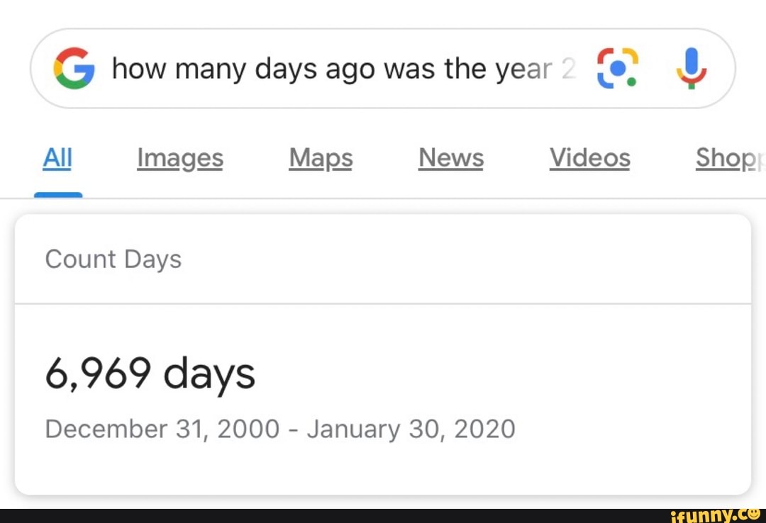 (GS, how many days ago was the year Count Days 6,969 days December 31