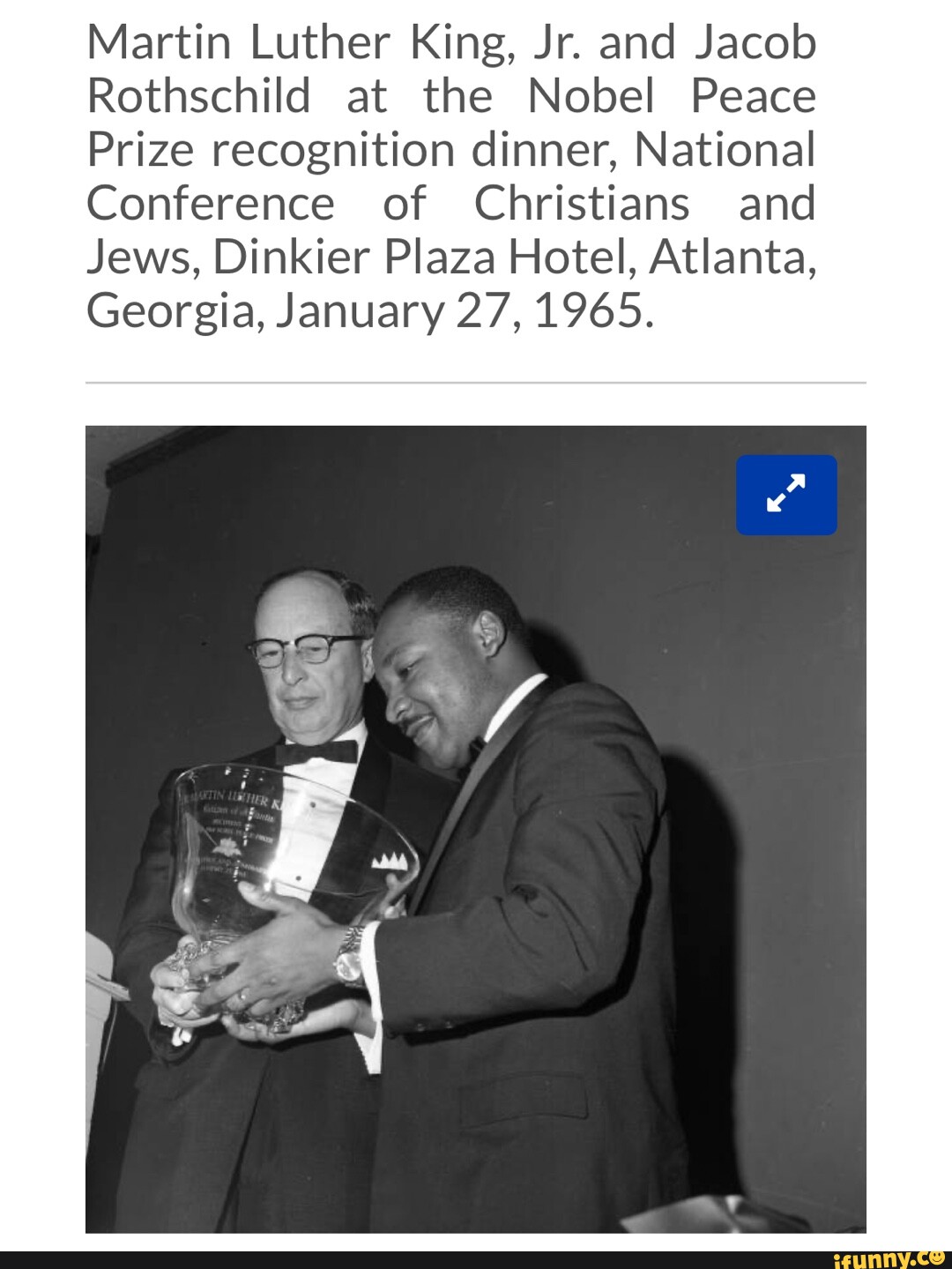 Martin Luther King, Jr. and Jacob Rothschild at the Nobel Peace Prize