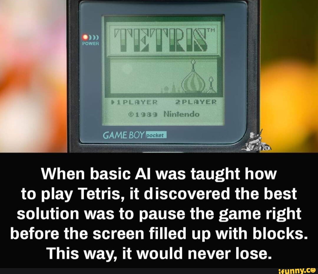 POWER I bPIPLAYER GAME BOY Nintendo When basic Al was taught how to play  Tetris, it