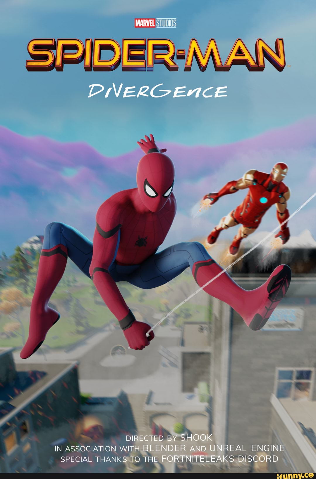 STUDIES SPIDERMAN PNERCEACE DIRECTED RY SHOOK IN ASSOCIATION WITH BLENDER  AND UNREAL ENGINE SPECIAL THANKS TO THE FORTNITELEAKS DISCORD - iFunny  Brazil