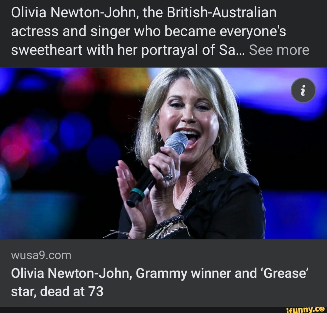 Olivia Newton John The British Australian Actress And Singer Who Became Everyone S Sweetheart