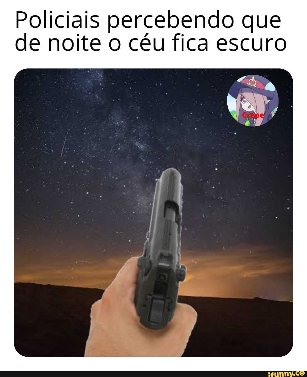 Policiais percebendo que
de noite o céu fica escuro
