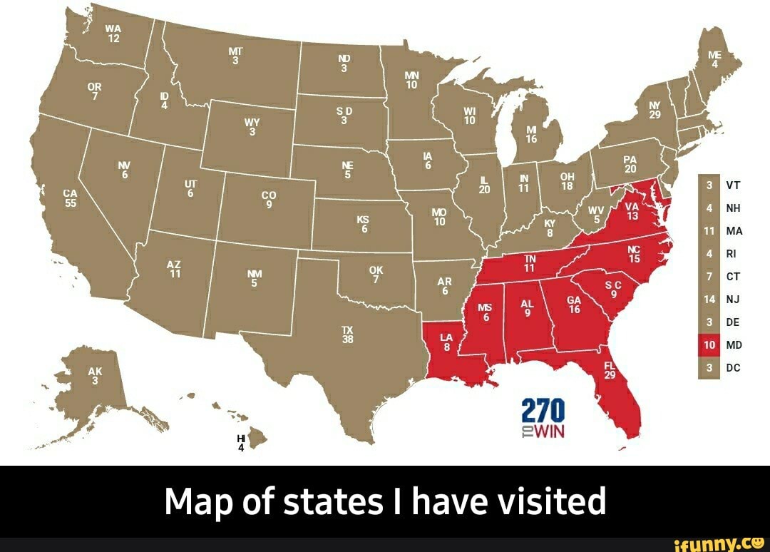 270 Map of states have visited Map of states I have visited iFunny