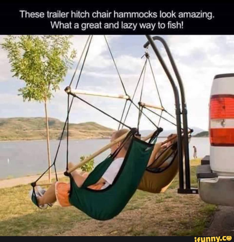 These trailer hitch chair hammocks look amazing. What a great and lazy