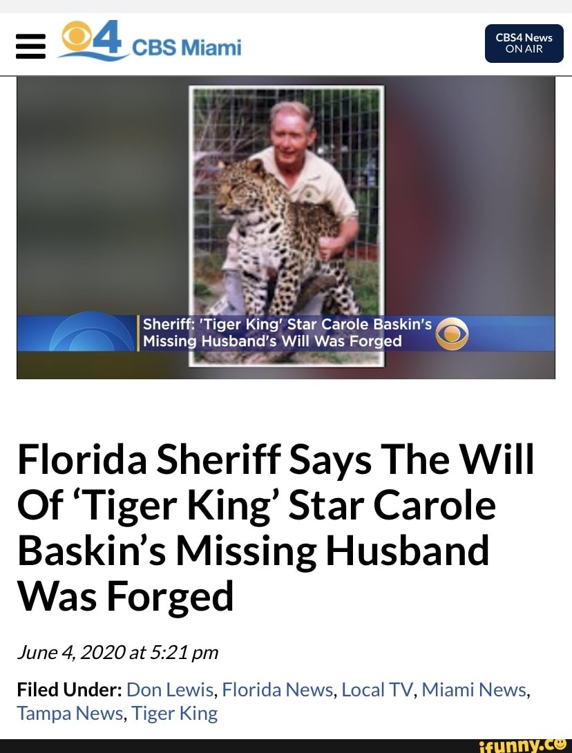 2020 keeps giving. = 4 CBS Miami Missing Husband's Will Was