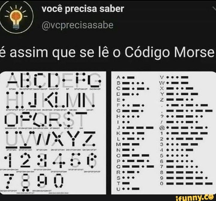 (Qvcprecisasabe
você precisa saber
assim que se lê o Código Morse
Bmooo
Emoco
Emoo
Eo
Foommo
Hovoo
TO
0001
geDmormo g000001 g00000
80000