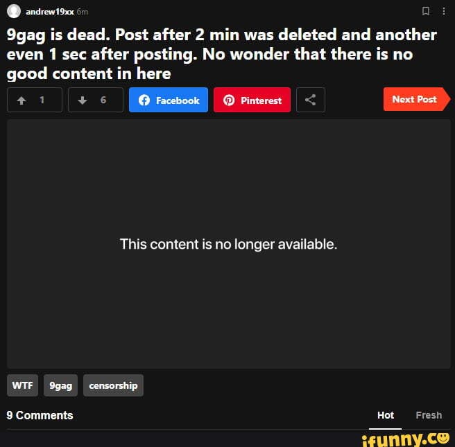 Andrew19 9gag Is Dead Post After 2 Min Was Deleted And Another Even