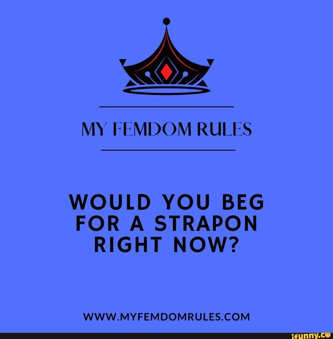 My Femdom Rules Would You Beg For A Strapon Right Now Ifunny